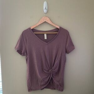 Women’s Altar’d State Mauve Knot Front Short Sleeve Top Size Medium